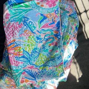 Lilly Pulitzer pottery barn kids full sheet set mermaids cove